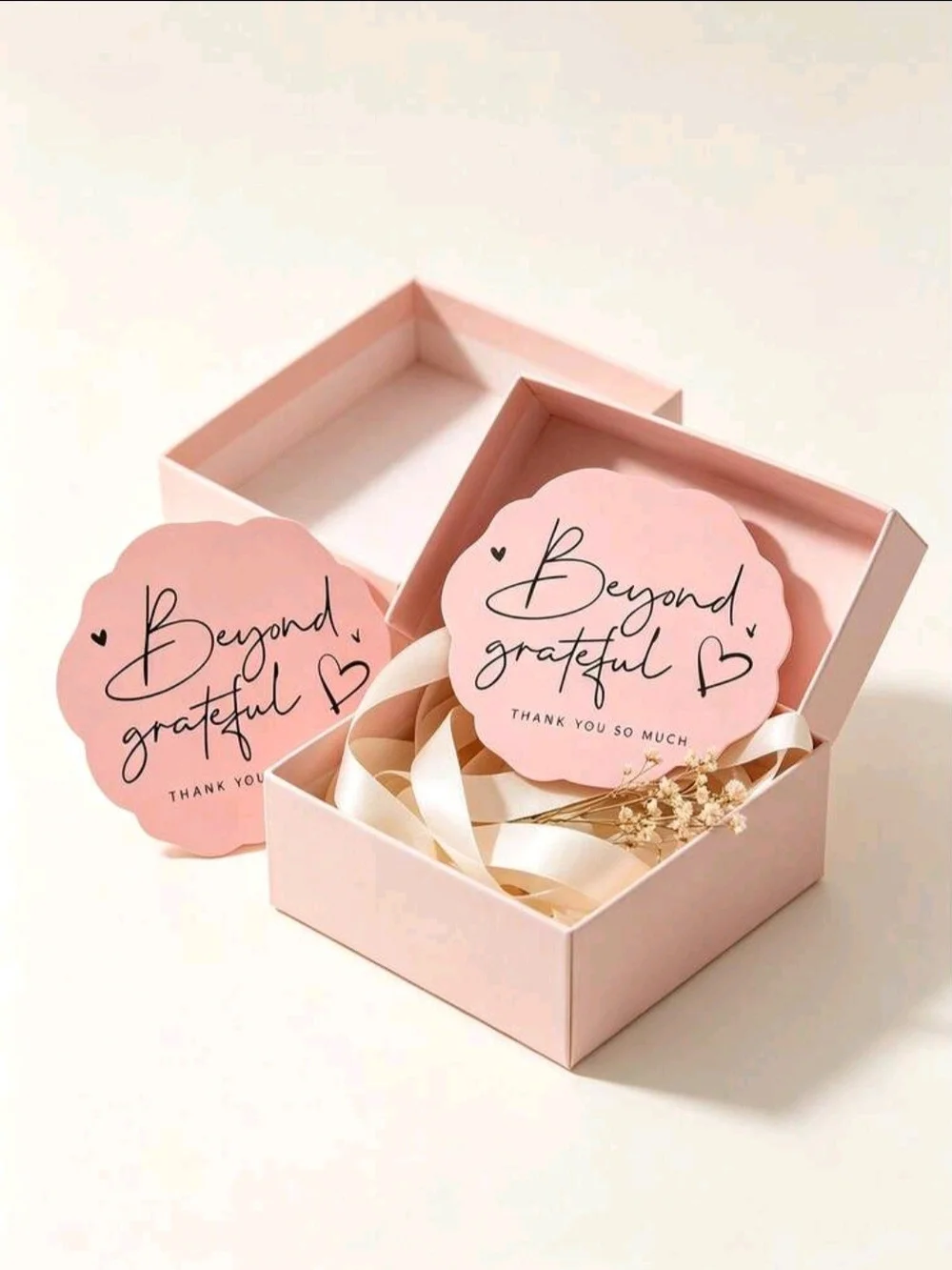 Pink Floral Thank You Note Cards